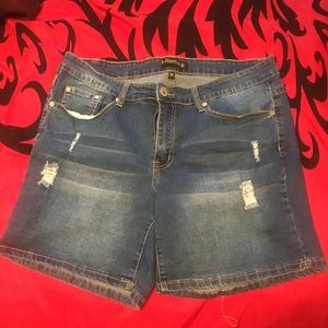 Cute distressed blue jean shorts